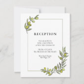 オリーブの枝がウェディングレセプションを彩る 招待状 (正面)