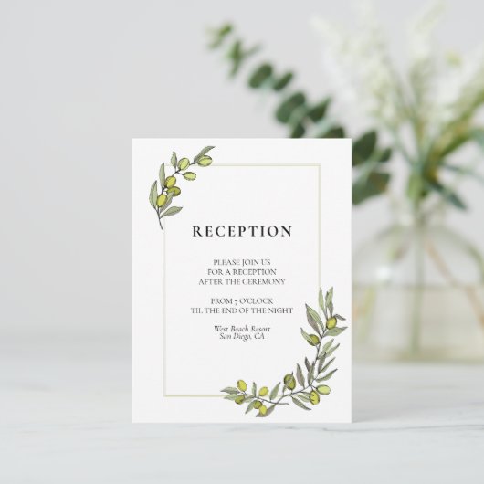 オリーブの枝がウェディングレセプションを彩る 招待状 (スタンド正面)