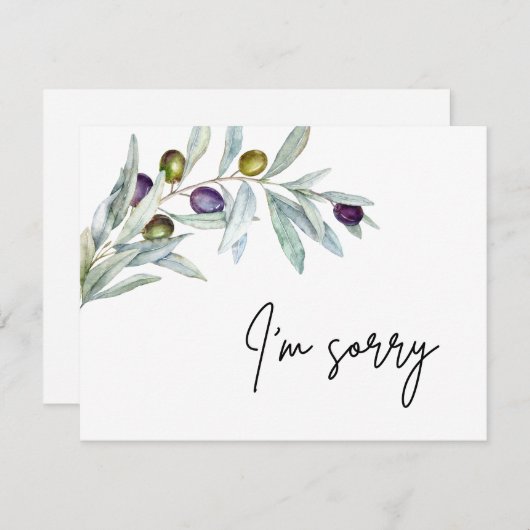 オリーブの枝すまないタイプ謝罪 ノートカード (正面/裏面)