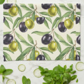 オリーブの枝とオリーブby Natasha Us キッチンタオル (折り畳み)