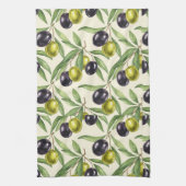 オリーブの枝とオリーブby Natasha Us キッチンタオル (縦)