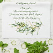 オリーブの枝とタペナードレシピキッチンタオル キッチンタオル (折り畳み)