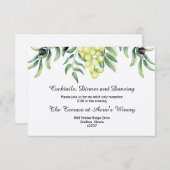 オリーブの枝とブドウの結婚披露宴 招待状 (正面/裏面)