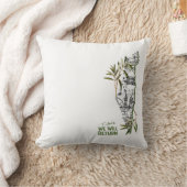 オリーブの枝に囲まれたマップ内の家 クッション (ブランケット)