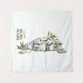 オリーブの枝に囲まれたマップ内の家 タペストリー (正面(横))