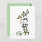 オリーブの枝に囲まれたマップ内の家 ポストカード (正面/裏面)