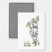 オリーブの枝に囲まれたマップ内の家 マグネット (正面/裏面)