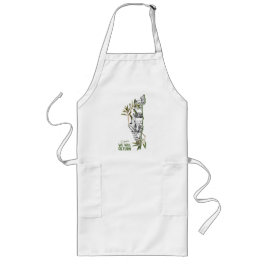 オリーブの枝に囲まれたマップ内の家 ロングエプロン