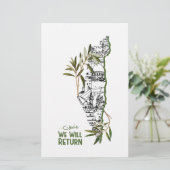 オリーブの枝に囲まれたマップ内の家 便箋 (スタンド正面)