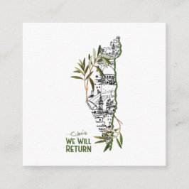 オリーブの枝に抱かれた地図内の家々 エンクロージャーカード