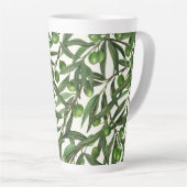 オリーブの枝のオフ白 カフェラテマグ (右アングル)