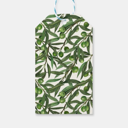 オリーブの枝のオフ白 ギフトタグ (裏面)