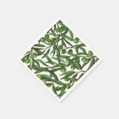 オリーブの枝のオフ白 スタンダードカクテルナプキン (角)