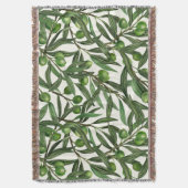 オリーブの枝のオフ白 スローブランケット (正面縦)