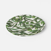 オリーブの枝のオフ白 ペーパープレート (アングル)