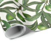 オリーブの枝のオフ白 ラッピングペーパー (ロールコーナー)