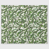 オリーブの枝のオフ白 ラッピングペーパー (フラット)