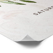 オリーブの枝のグリーンゴールド結婚式ウェルカムサイン ポスター (角)