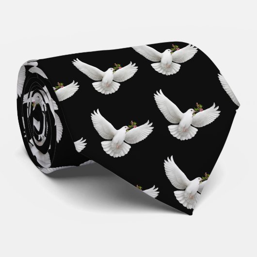 オリーブの枝のタイを持つ鳩 ネクタイ (ロール)