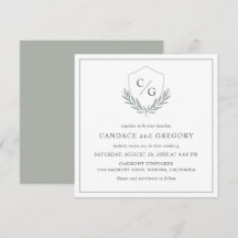 オリーブの枝のモノグラムクレスト結婚式