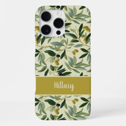 オリーブの枝のモノグラム名 iPhoneケース (裏面)