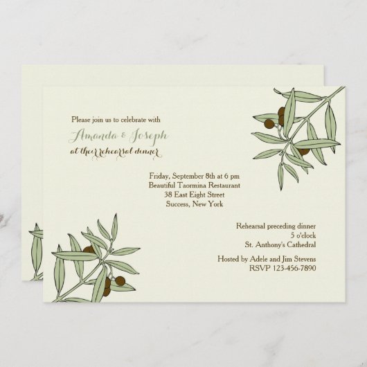 オリーブの枝の招待状 招待状 (正面/裏面)