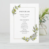 オリーブの枝の枠の両面結婚の プログラム (スタンド正面)