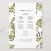 オリーブの枝の枠の両面結婚の プログラム (裏面)