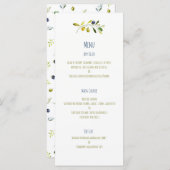 オリーブの枝の水の結婚色のメニュー メニュー (正面/裏面)