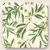 オリーブの枝の水色 コースター (正面)