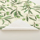 オリーブの枝の水色 シェルパブランケット (3/4)