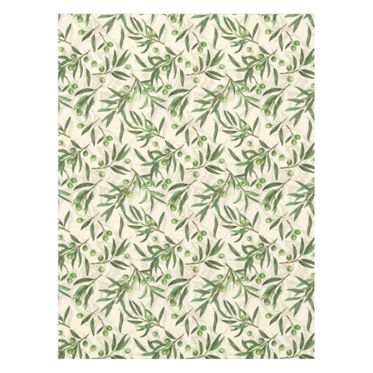 オリーブの枝の水色 テーブルクロス (正面)