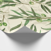 オリーブの枝の水色 ラッピングペーパー (角)