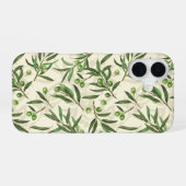 オリーブの枝の水色 iPhone 16ケース (裏面横)