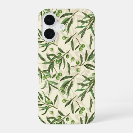 オリーブの枝の水色 iPhone 16ケース (裏面)