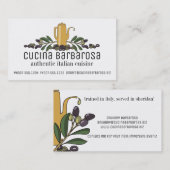 オリーブの枝の油のイタリアンな食糧シェフのケータリング 名刺 (正面/裏面)