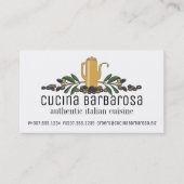 オリーブの枝の油のイタリアンな食糧シェフのケータリング 名刺 (正面)