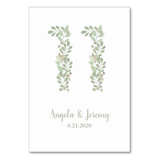 オリーブの枝の番号11 テーブルナンバー (正面)