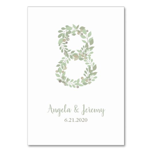 オリーブの枝の番号8 テーブルナンバー (正面)