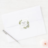 オリーブの枝の結婚フレーム感謝していのあなた スクエアシール (封筒)