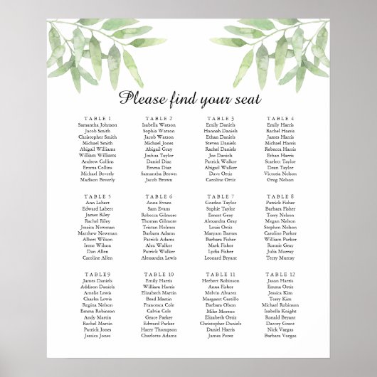 オリーブの枝の結婚座席表ポスター ポスター (正面)