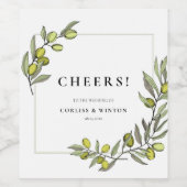オリーブの枝の結婚枠 ワインラベル (シングルラベル)