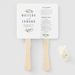 オリーブの枝の絵を描結婚色のハンドファン ハンドファン