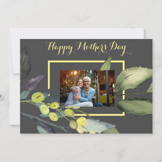 オリーブの枝の花の写真の母の日カード シーズンカード (正面)