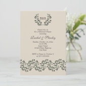 オリーブの枝の花冠 結婚式のリハーサルディナー 招待状 (スタンド正面)