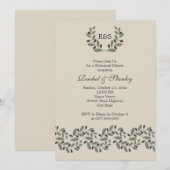 オリーブの枝の花冠 結婚式のリハーサルディナー 招待状 (正面/裏面)