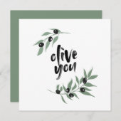オリーブの枝の花輪　オリーブユー | 愛してる カード (正面/裏面)