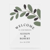 オリーブの枝は結婚霜で覆われた アクリルサイン (正面)