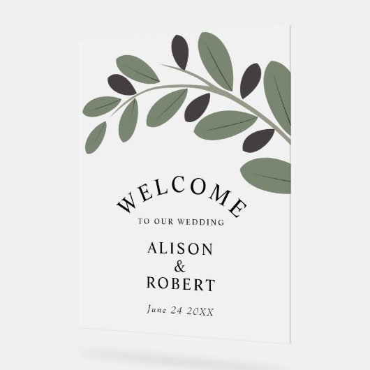 オリーブの枝は結婚霜で覆われた アクリルサイン (傾斜)