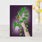 オリーブの枝を持ち出す カード (黄色い花)